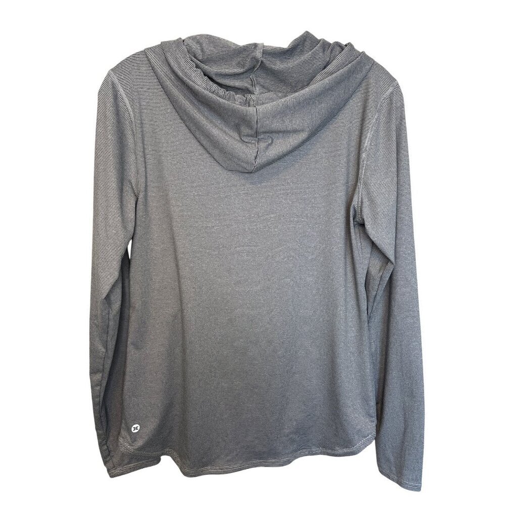 RBX Gray Striped Hoodie Long Sleeve Mens Size M Polyester & Spandex Blend - Picture 5 of 6